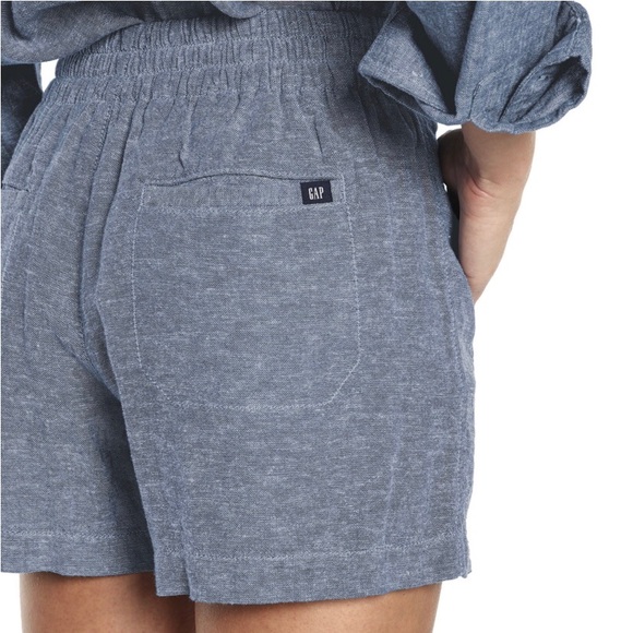 GAP Ladies Linen Shorts - Blue Chambray - Size XL - NWT - Picture 7 of 11